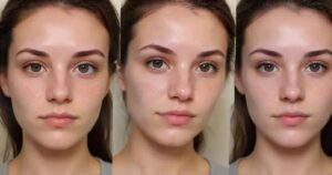 antes e depois maquiagem acne