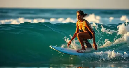 equilíbrio na prancha de surf